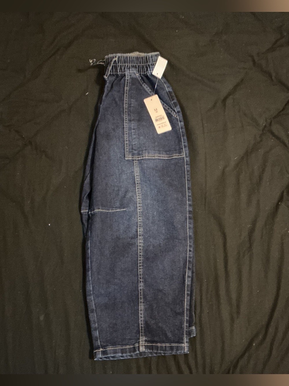 Dark Indigo Girl’s Relaxed Barrel Jeans - Picture 3 of 7